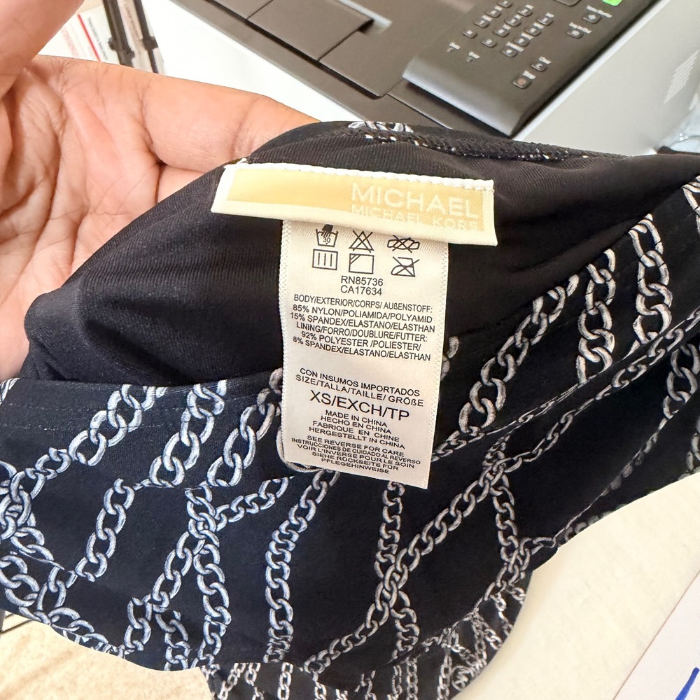 Michael Kors Swim Black Chain Link Tankini 2-piece XS Travel Resort Modest NWT - Picture 5 of 8